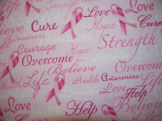 breast cancer challenge strength cotton fabric fq 
