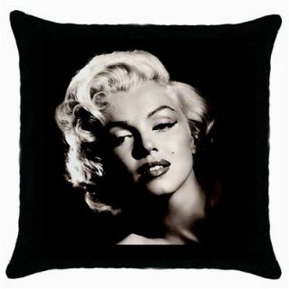 Marilyn Monroe Throw Pillow Case Black 18 x 18 100% canvas cotton 