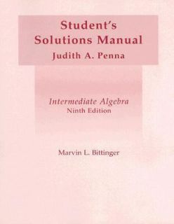  Solutions Manual by Marvin L. Bittinger 2002, Paperback
