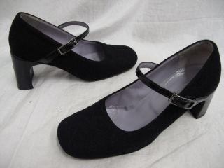 gucci shoes black fabric mid heel maryjane pumps 5 5