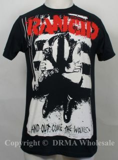 Authentic RANCID Band And Out Come The Wolves Slim Fit T Shirt S M L 