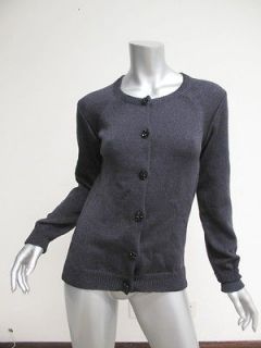 louis vuitton navy w black beaded buttons cardigan s time