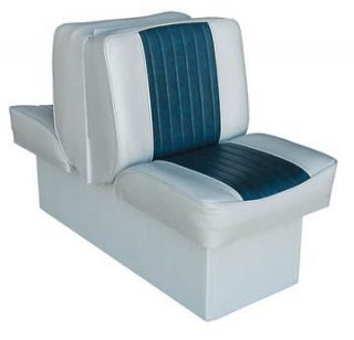WISE Deluxe Lounge Boat Seat   Back to Back Grey/ Navy Blue WD707P 1 