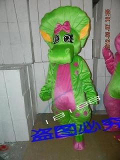 lovely green barney girl Mascot Costume For Festival/PARTY Free 