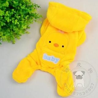 Very WARM outside Coral inside Polar Fleece Chick DOG Clothes Jumpsuit 