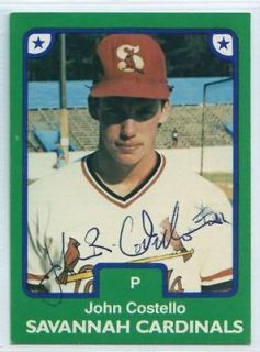 1984 Savannah Cardinals #4 John Costello Autographed/Signed Card