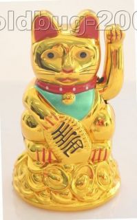 lucky gold beckoning waving cat maneki neko nib from china
