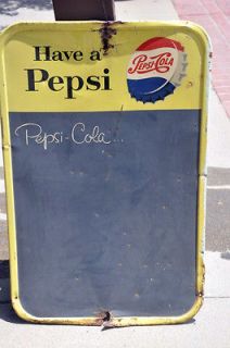   Vintage, old and original Pepsi chalkboard advertising menu sign