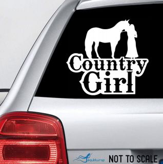 Country Girl Cowgirl Horse Car Decal / Laptop Sticker   WHITE 6