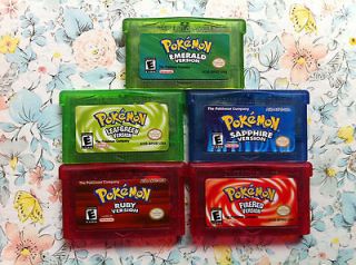 Newly listed 5 Pokemon games Sapphire FireRed Ruby Emerald LeafGreen 