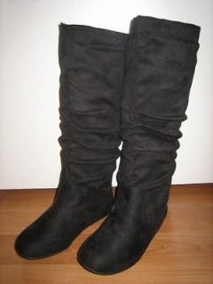 suede slouch fashion dress flat knee high boots all sz