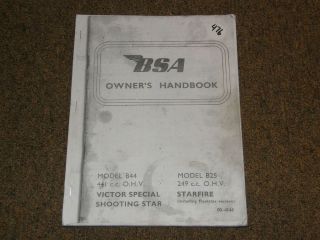 photocopy bsa manual b44 victor special starfire 476 time left