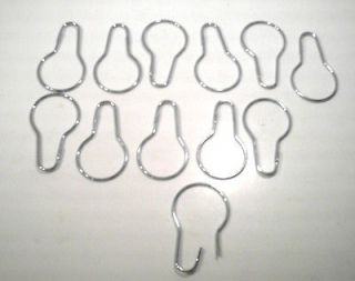 LOT OF 12 CHROME SHOWER CURTAIN HOOKS/RINGS**FREE SHIPPING**