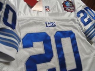 Detroit Lions #20 Barry Sanders Throwback w/HOF Patch Sewn Jersey 52 