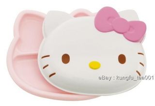 hello kitty child baby meal divided dish plate w lid