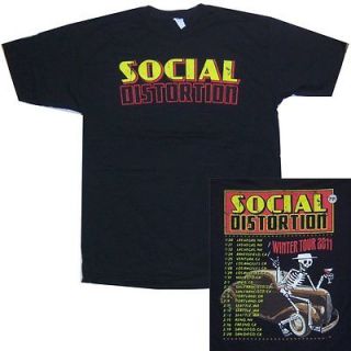 SOCIAL DISTORTION WINTER TOUR 2011 SKELLI BLACK T SHIRT XL X LARGE NEW 
