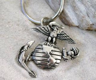 us marine corp semper fi pewter keychain key ring expedited