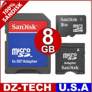   8GB Class 2 MicroSD Mini SD SDHC Flash Memory Card With 2 Adapter 8G