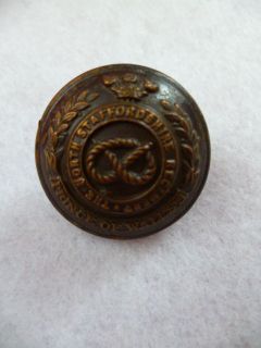 The North Staffordshire Regiment Officers Browned Button, 1 dia