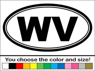 WV West Virginia Vinyl Sticker Decal Euro Oval USA RV Travel Vacation