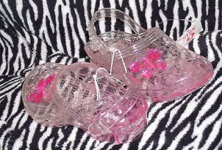 New Girls Pink Butterfly Light Up Jelly Clogs Shoes Size 10 Kidgets 