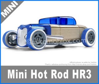   Mini Car Hot Rod HR3 Wooden Model Toys Birch Blue Minis Newest Models