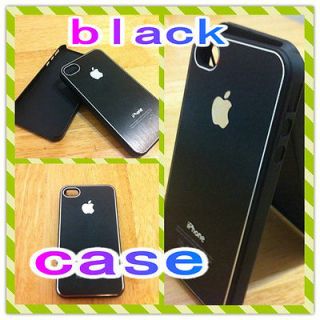 Black Aluminum Plastic Chrome Hard Cover Case F iPhone 4 4S A98
