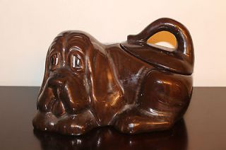 extremley rare old hound dog brown cookie jar 