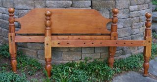   1800s New England FULL 4 Post CANNONBALL Rope BED SOLID WOOD PICK UP