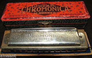 THE SUPER CHROMONICA CHROMATIC HARMONICA MADE BY M HOHNER GERMANY WITH 
