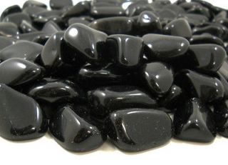 OBSIDIAN BLACK 1 Md/Sm Tumbled Stone Crystal Healing Gem Reiki Wicca 