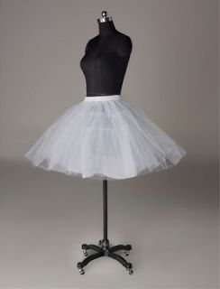 White 3 Layer knee length Prom wedding dress petticoat underskirt 