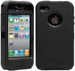 Otterbox BLACK I phone Defender 4 4S Case Shock Proof w/ Belt Clip