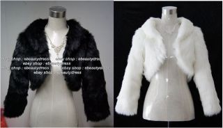  Black Faux Fur Bridal Wrap/ Jacket/Shawl/Stole/Bolero/Coat 121023001