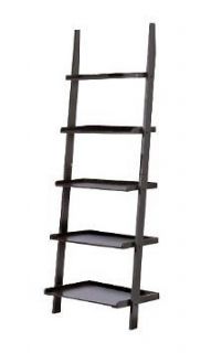 contemporary black finish 5 tier ladder book shelf 