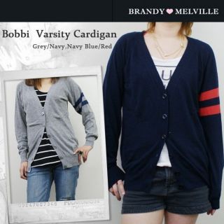 NWT Brandy Melville Grey Angora Bobbie Varsity Sweater Cardigan 