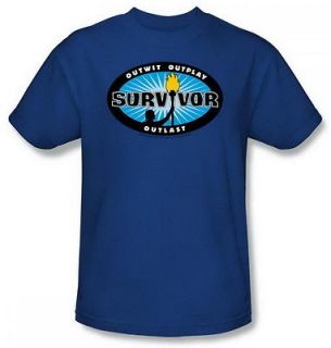 Survivor Outwit Outplay Outlast Logo Blue Adult Shirt CBS372 AT