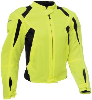 FirstGear Mesh Tex Day Glo Green Armored Motorcycle Jacket zipout 