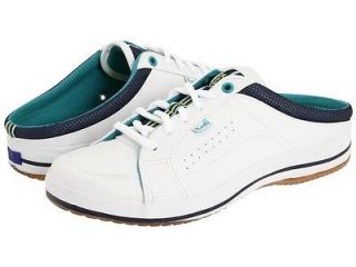 Keds Junction Ladies Smooth White/Navy Colored Leather Mule