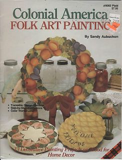 Colonial America Folk Art Painting by Sandy Aubuchon 1986