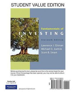 Fundamentals of Investing by Scott Smart, Gitman, Michael D.
