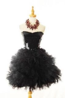 NWT AUTH Betsey Johnson Sequin Tallulah Tulle Prom Evening Dress Black 
