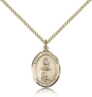  Gold Filled St. Anastasia 3/4 Patron Saint Medal Necklace Jewelry