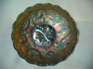 antique fenton feathered serpent green carnival bowl time left $ 35 00 