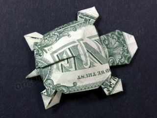 Dollar Bill Origami TURTLE   Great Gift Idea Animal Reptile Made of 