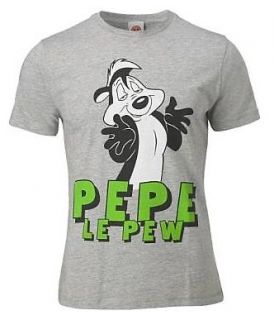 PEPE LE PEW LOONEY TUNES OFFICIAL GREY COTTON SLIM FIT TEE LARGE 41 43 