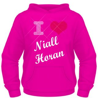 Ladies Diamante I Love ( Heart ) Niall Horan (One Direction) hoodie XS 