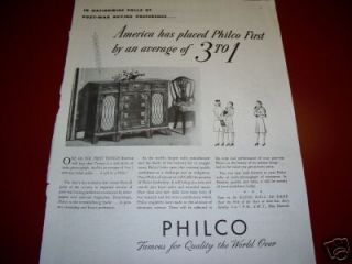 1945 philco radio phonograph first 3 to 1 ad time