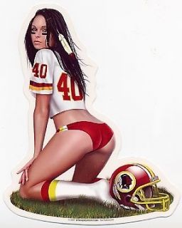 RARE NFL CHICK WASHINGTON REDSKINS FOOTBALL Sticker RV Decal by Ted 