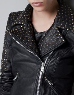 zara trf studded leather jacket ref 0590 202 new
